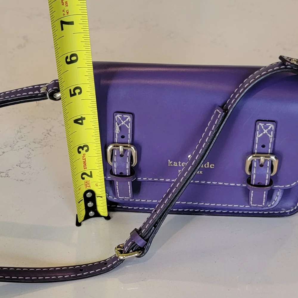 Kate Spade Purple Leather Essex Scout Crossbody Handbag Messenger Bag
